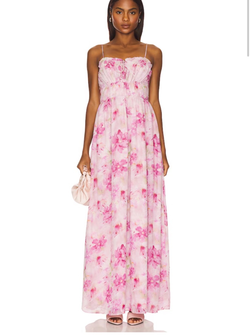 REVOLVE Pink Floral Maxi Dress